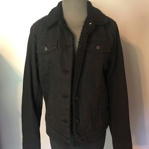 Women’s black denim jacket medium
